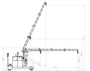 Dimensioni gru elettrica ATLAS 1TE3R