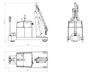 Dimensioni gru elettrica FLEX F1000DBR