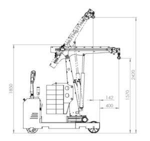 Disegno tecnico gru elettrica FLEX G1000DBR