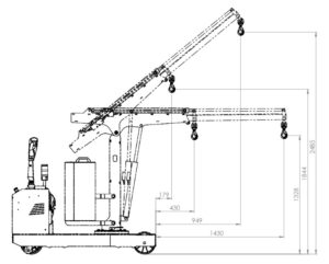 Disegno tecnico gru elettrica FLEX G500SBR